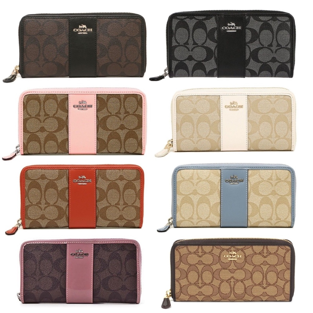 Coach Signature Bleeker in Fuchsia Leather wallet